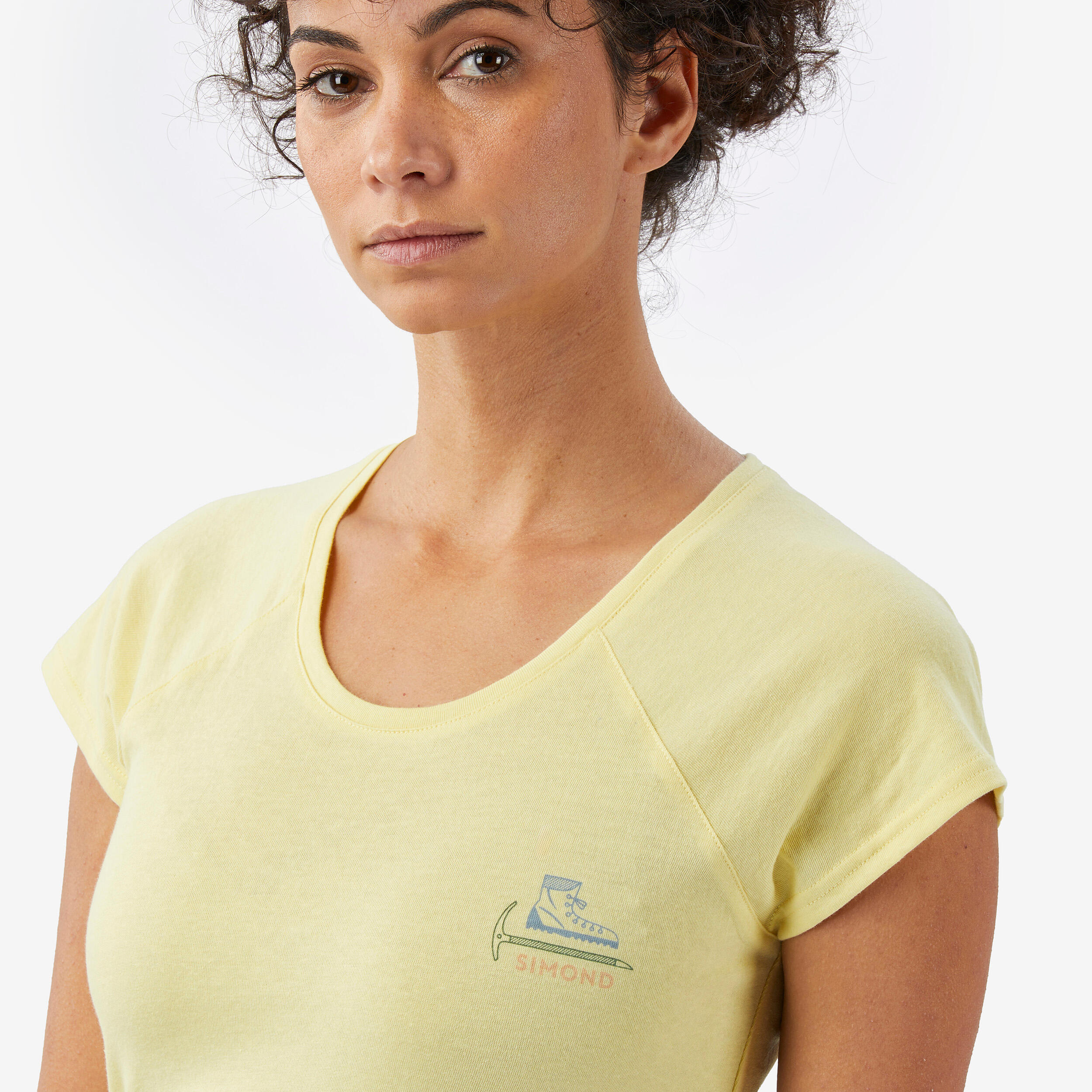 T-shirt d'escalade confortable femme, Vertika jaune, Montse Galbany 3/9