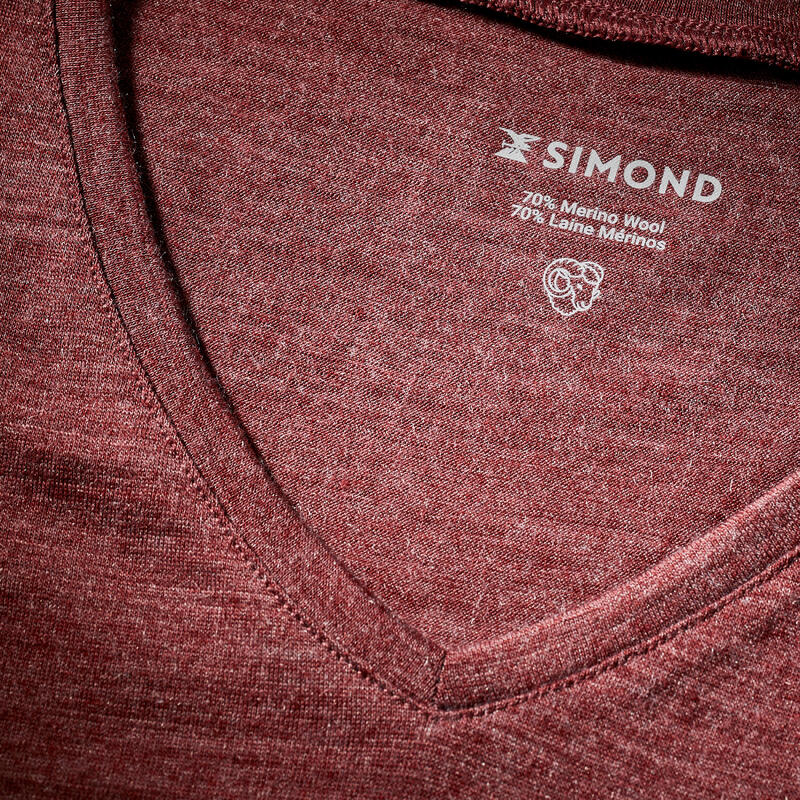 T-shirt manches courtes en laine mérinos femme, Merino Fresh marron