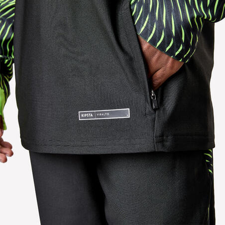 Кофта дитяча Viralto Wave для футболу на блискавці чорна/жовта