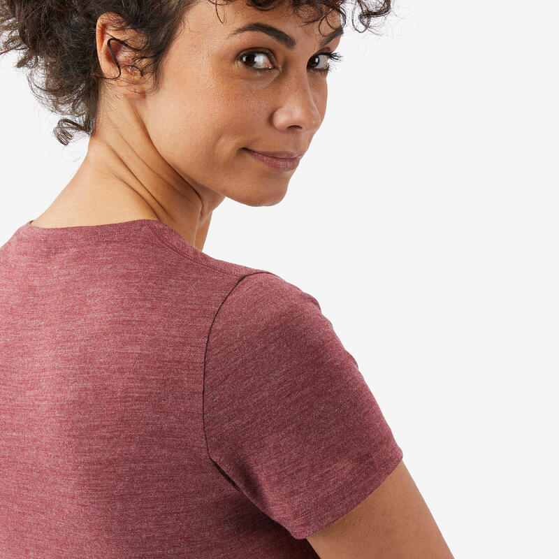 T-shirt manches courtes en laine mérinos femme, Merino Fresh marron