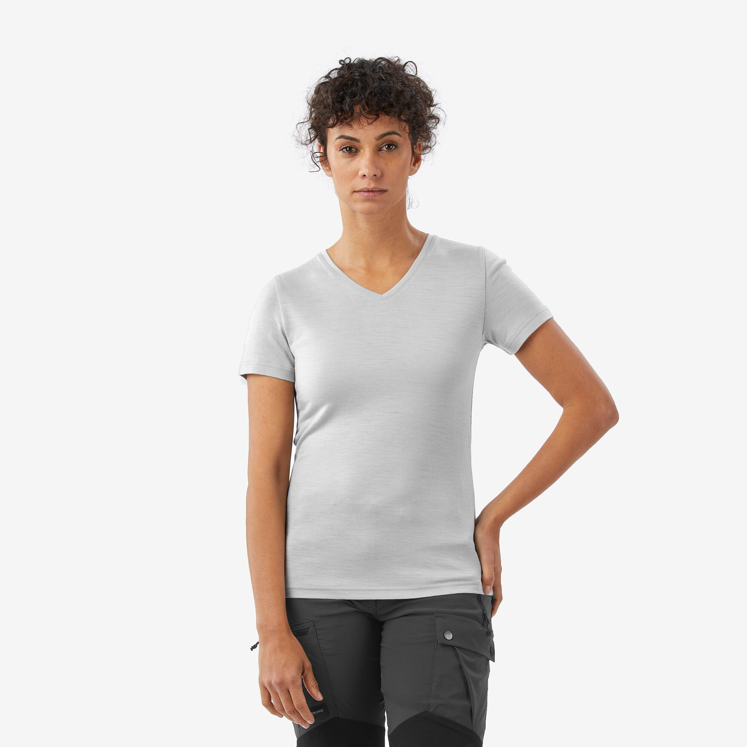 FORCLAZ T-Shirt Damen Merinowolle – Travel500 grau | 03608393097903 FORCLAZ T-Shirt Damen Merinowolle – Travel500 grau | 03608393097903