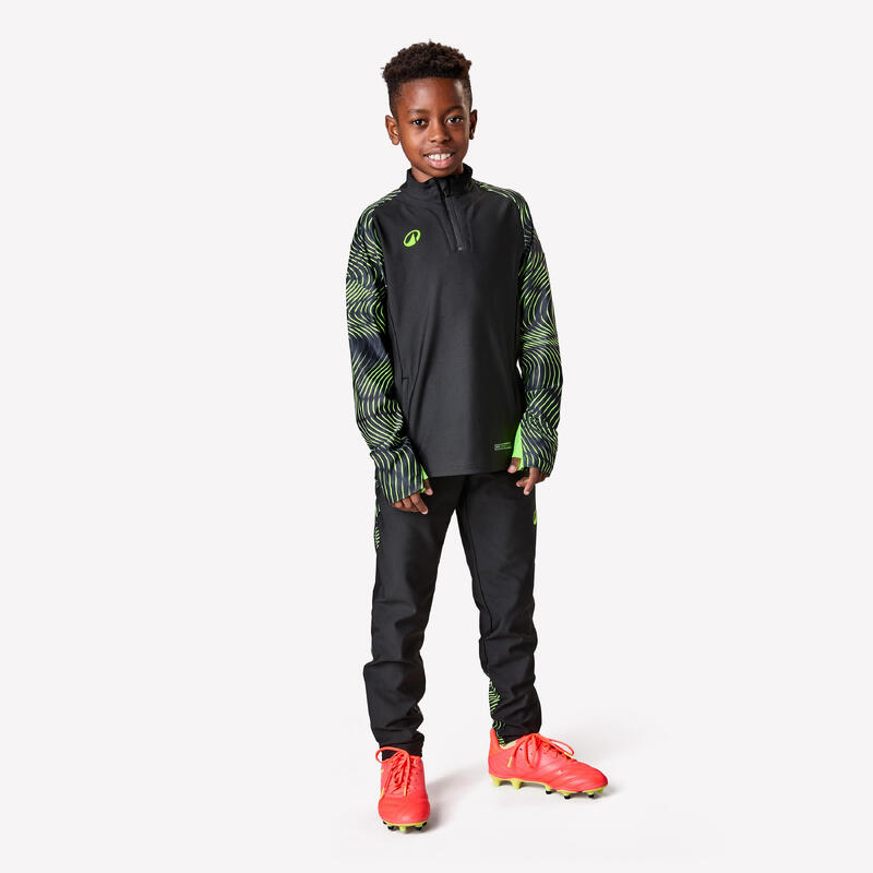 Pantalon de fotbal Viralto Wavy negru-galben Copii
