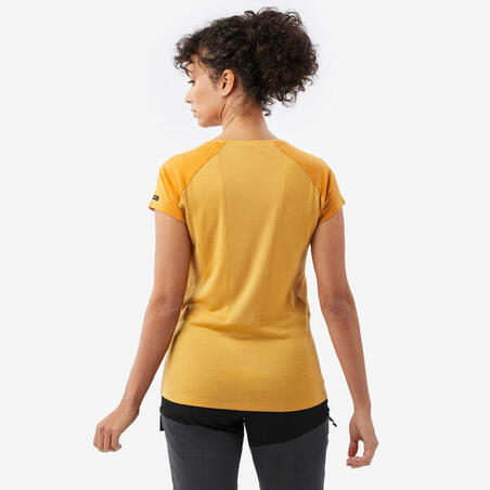 Футболка жіноча Merino Resist для гірського трекінгу жовта