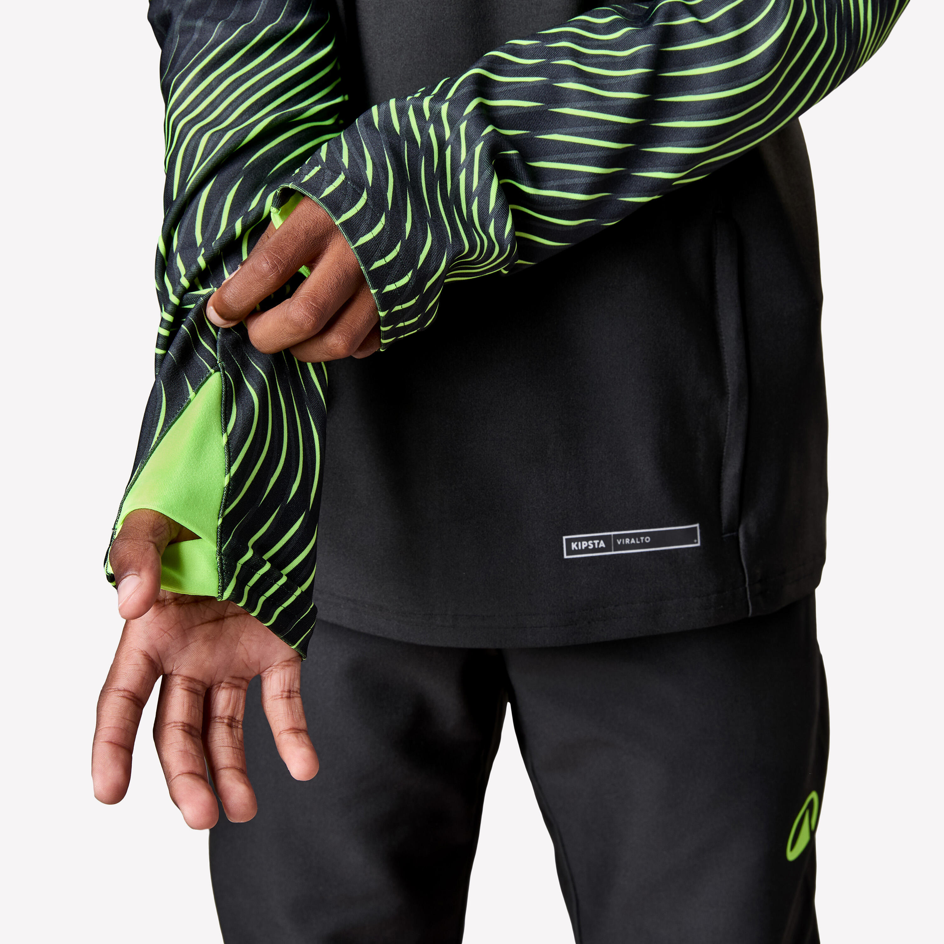 Training top kind Viralto Wave zwart/fluogeel 5/6
