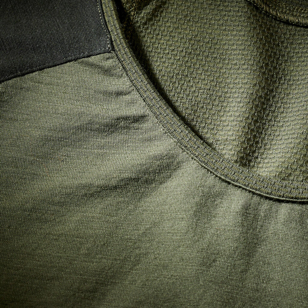 T-shirt manches courtes en laine mérinos femme, Merino Resist kaki