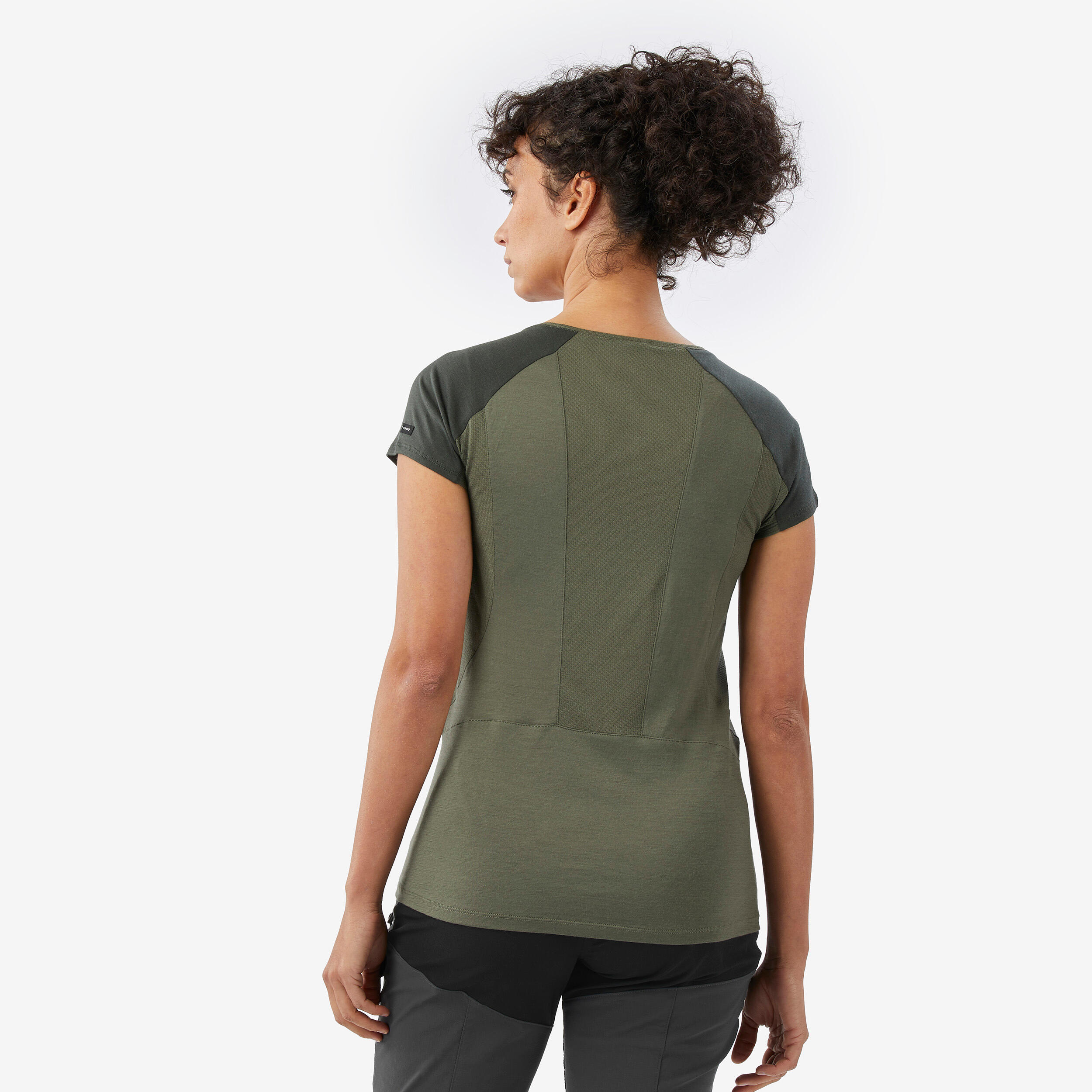 Merino shirt met korte mouwen voor dames Resist kaki 4/7