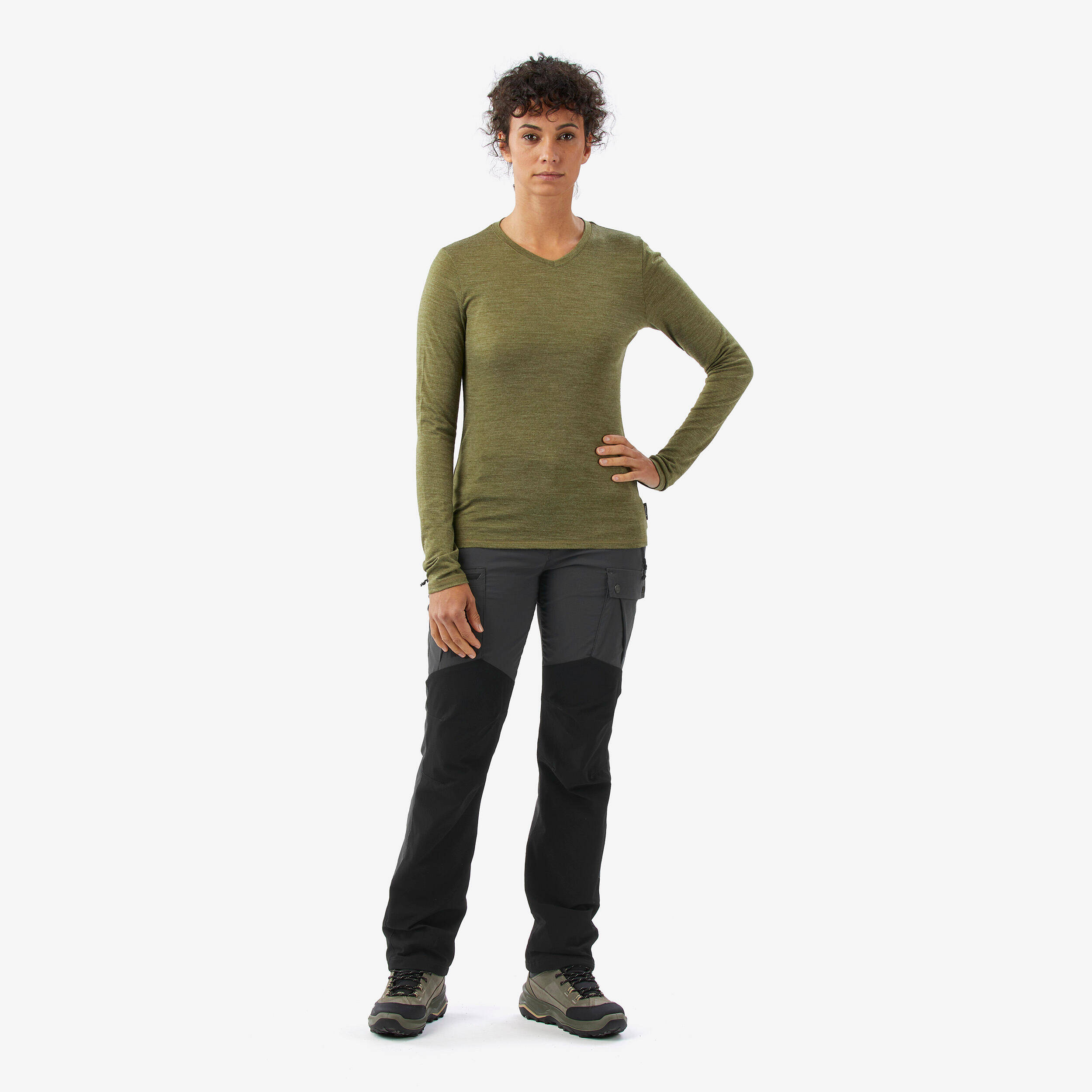 Women’s Merino wool trek & travel T-shirt, Merino Fresh - Khaki -  2