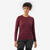 T-shirt manches longues en laine mérinos femme, Merino Resist bordeaux