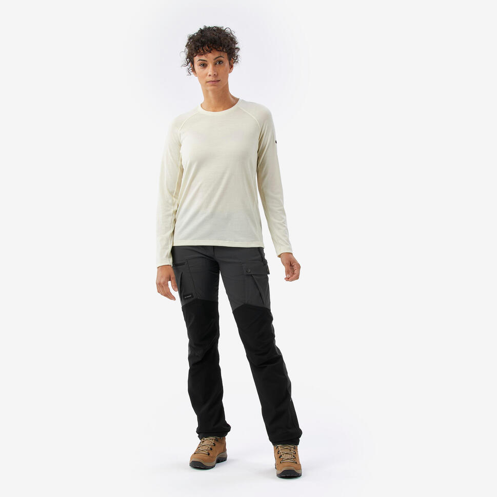 Koszulka trekkingowa damska z długim rękawem Merino Resist undyed