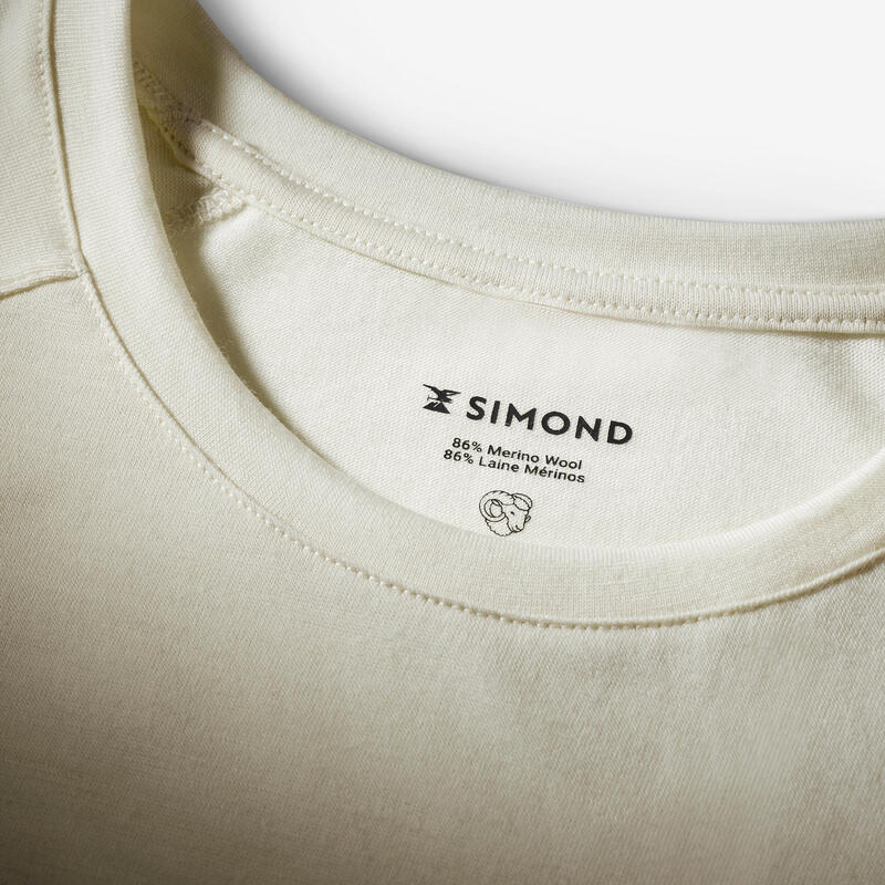 T-shirt manches longues en laine mérinos femme, Merino Resist undyed