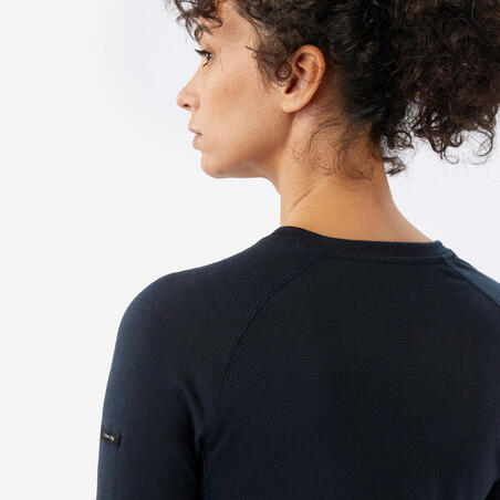 Футболка жіноча Merino Resist з довгими рукавами для гірського трекінгу синя
