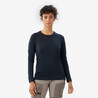 Women’s Merino Wool Long-Sleeved T-Shirt, Merino Resist - Blue