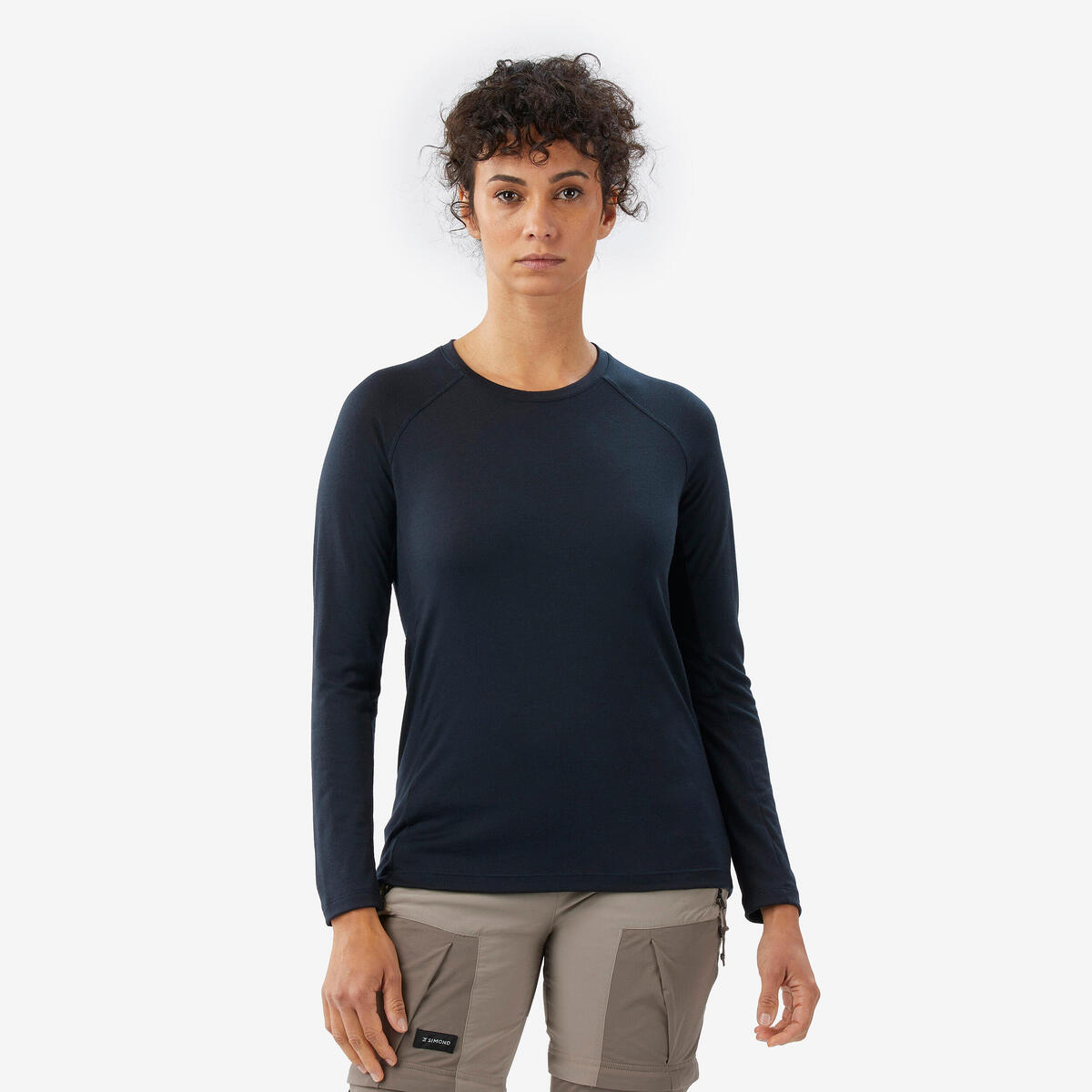 T-shirt manches longues en laine mérinos femme, Merino Resist bleu