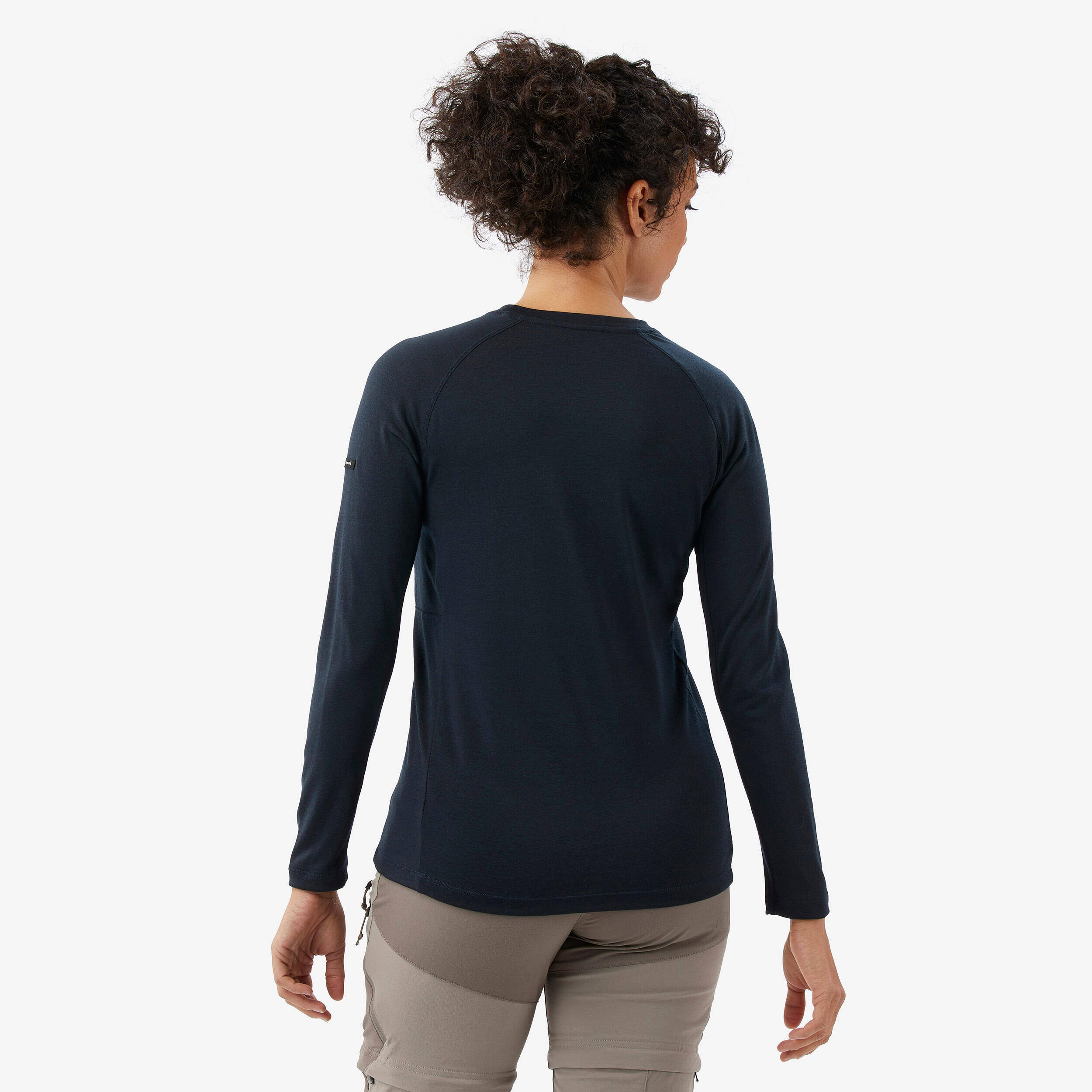 Women’s Merino Wool Long-Sleeved T-Shirt, Merino Resist - Blue -  4