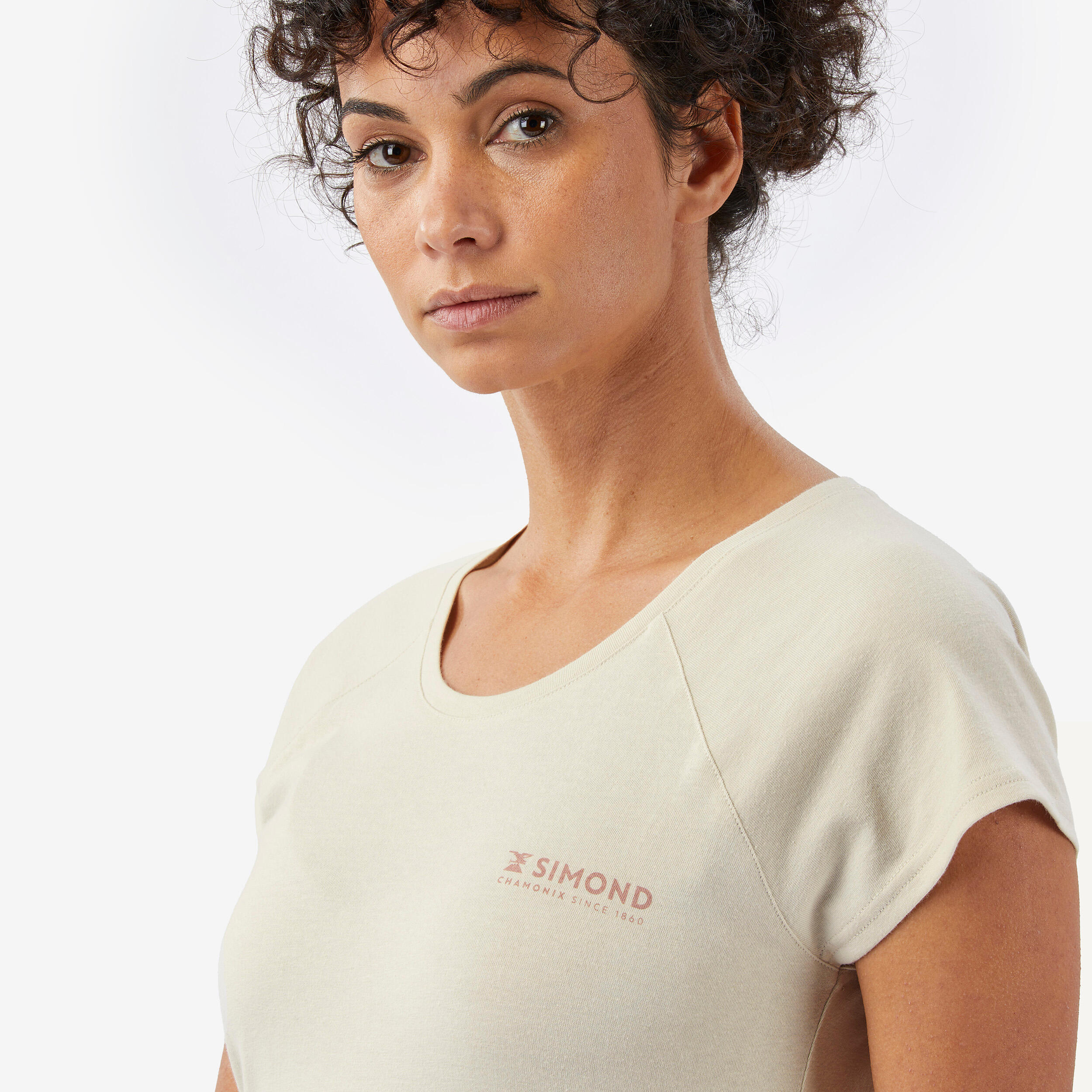 Samarreta de muntanya i escalada còmoda dona Vertika beix 3/12