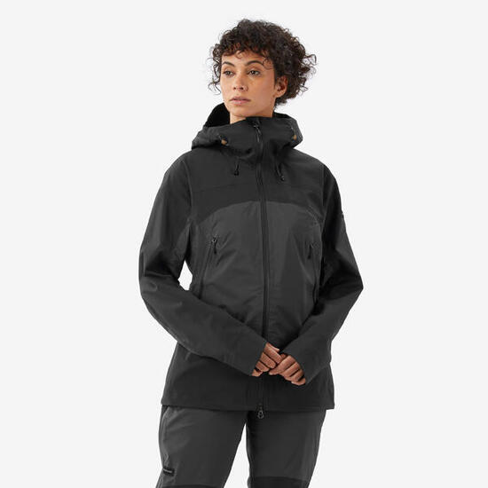 Regenjacke Damen wasserdicht 20.000 mm Wassersäule Trekking - MT900 schwarz