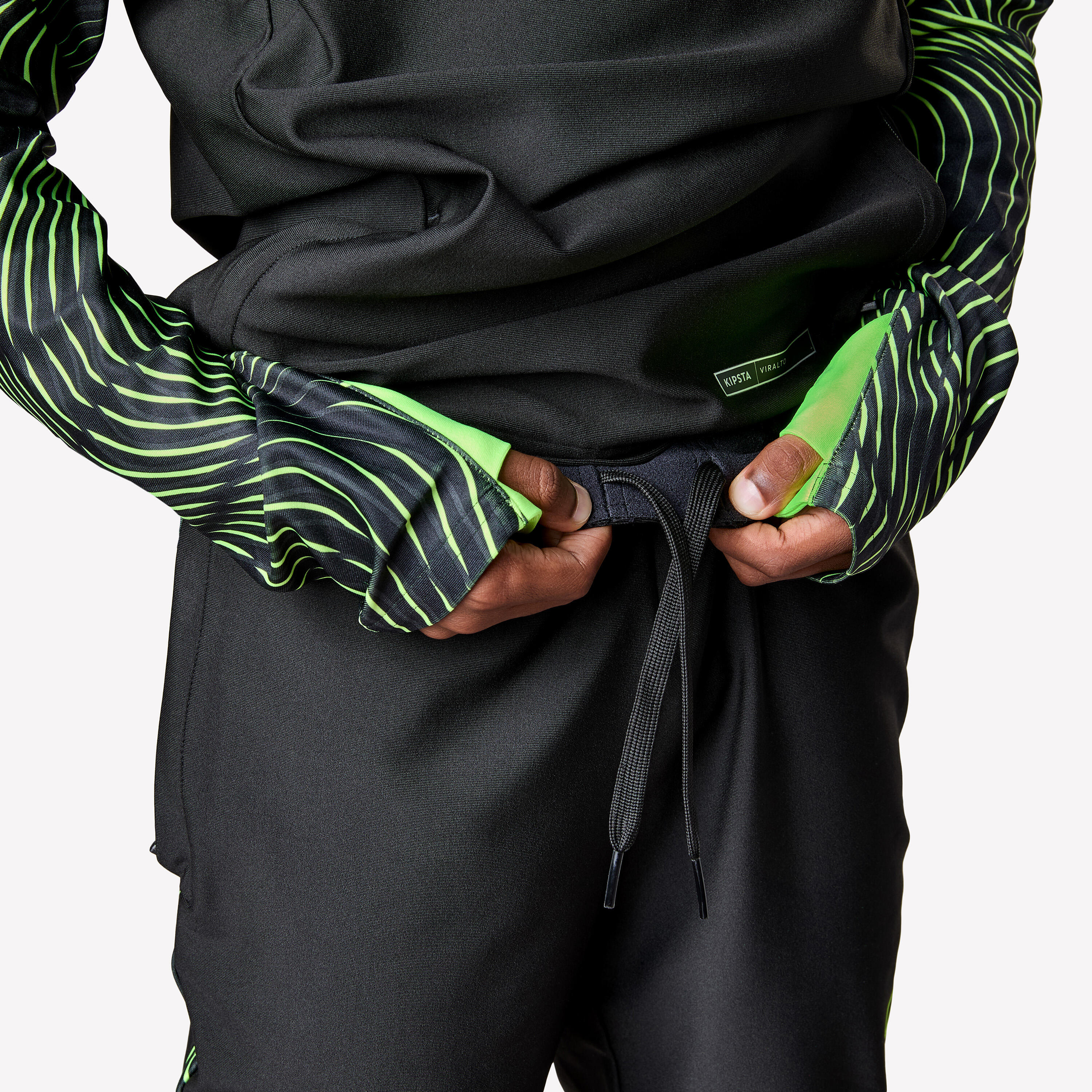 Voetbal trainingsbroek Viralto kind zwart/geel 5/6