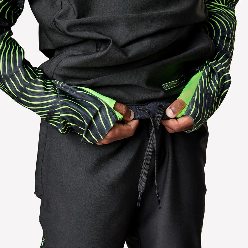 Pantalon de fotbal Viralto Wavy negru-galben Copii