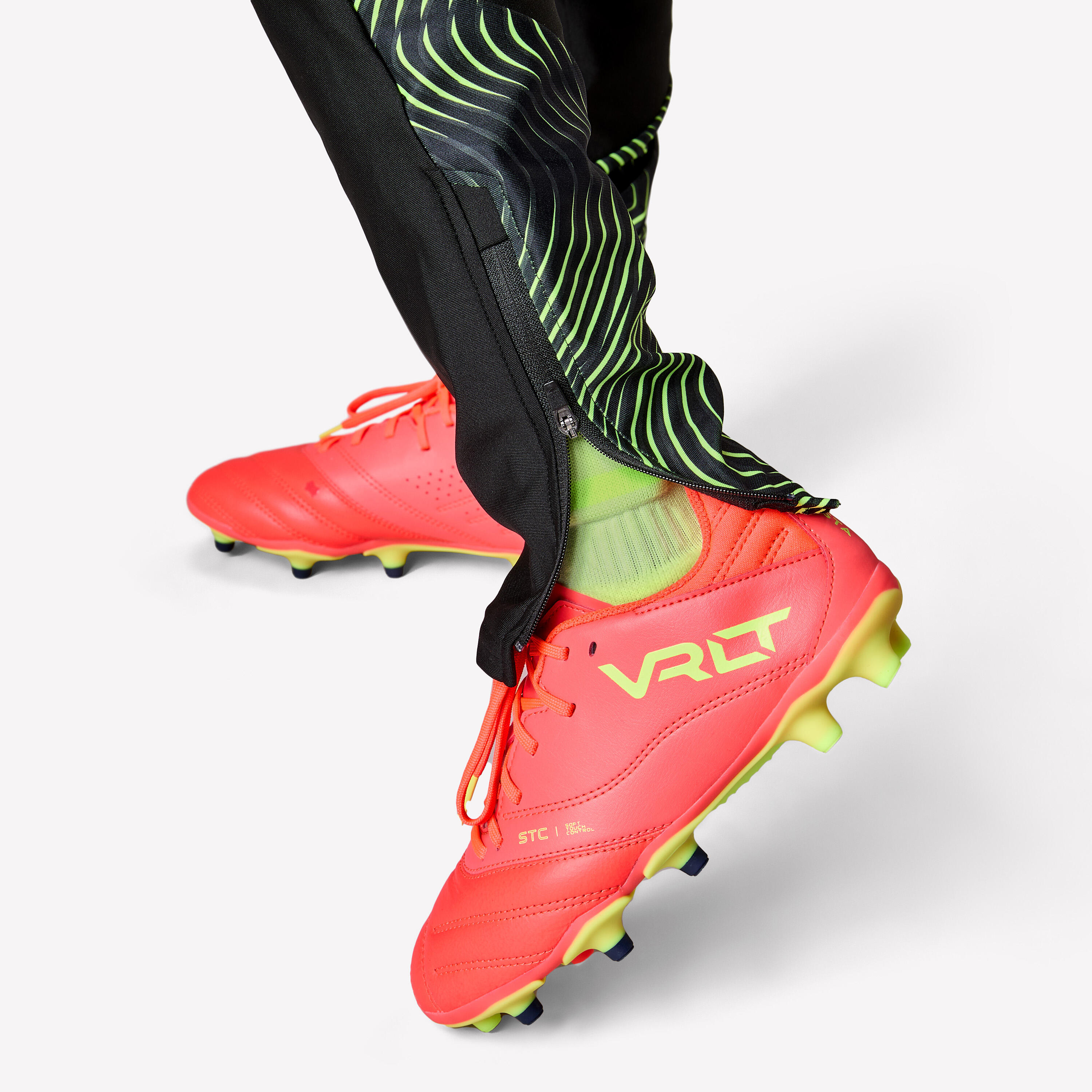 Voetbal trainingsbroek Viralto kind zwart/geel 2/6