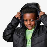 Kids' Football Long Parka Coat TRX - Black