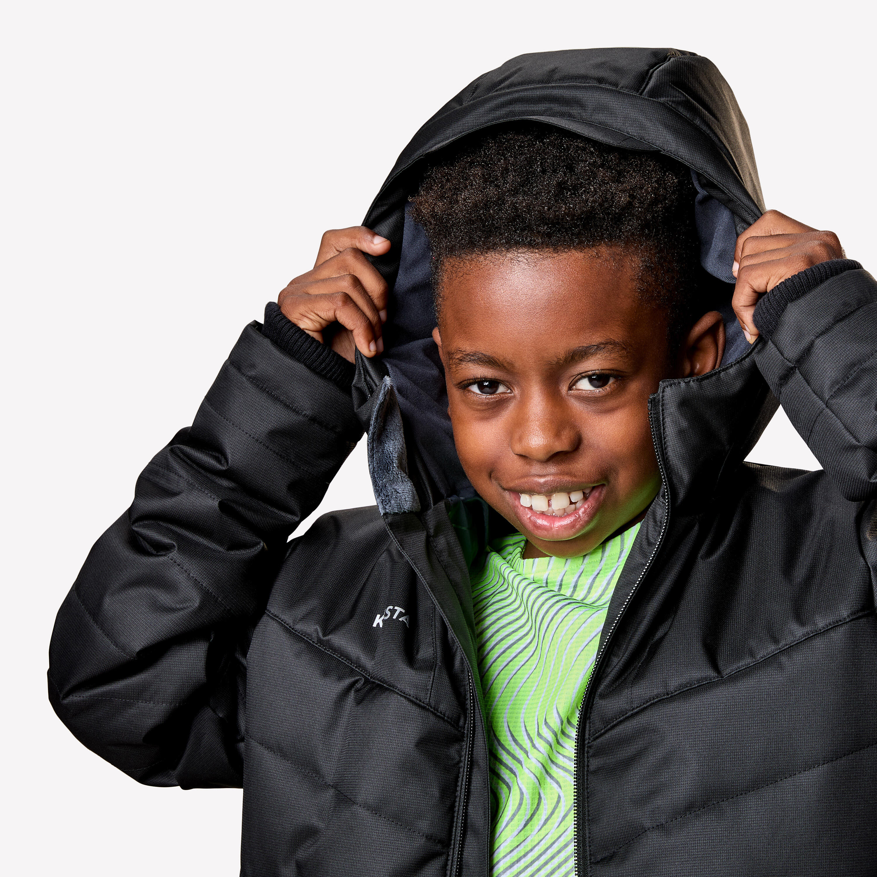 Kids' Football Long Parka Coat TRX - Black - Decathlon