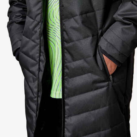 Kids' Football Long Parka Coat TRX - Black
