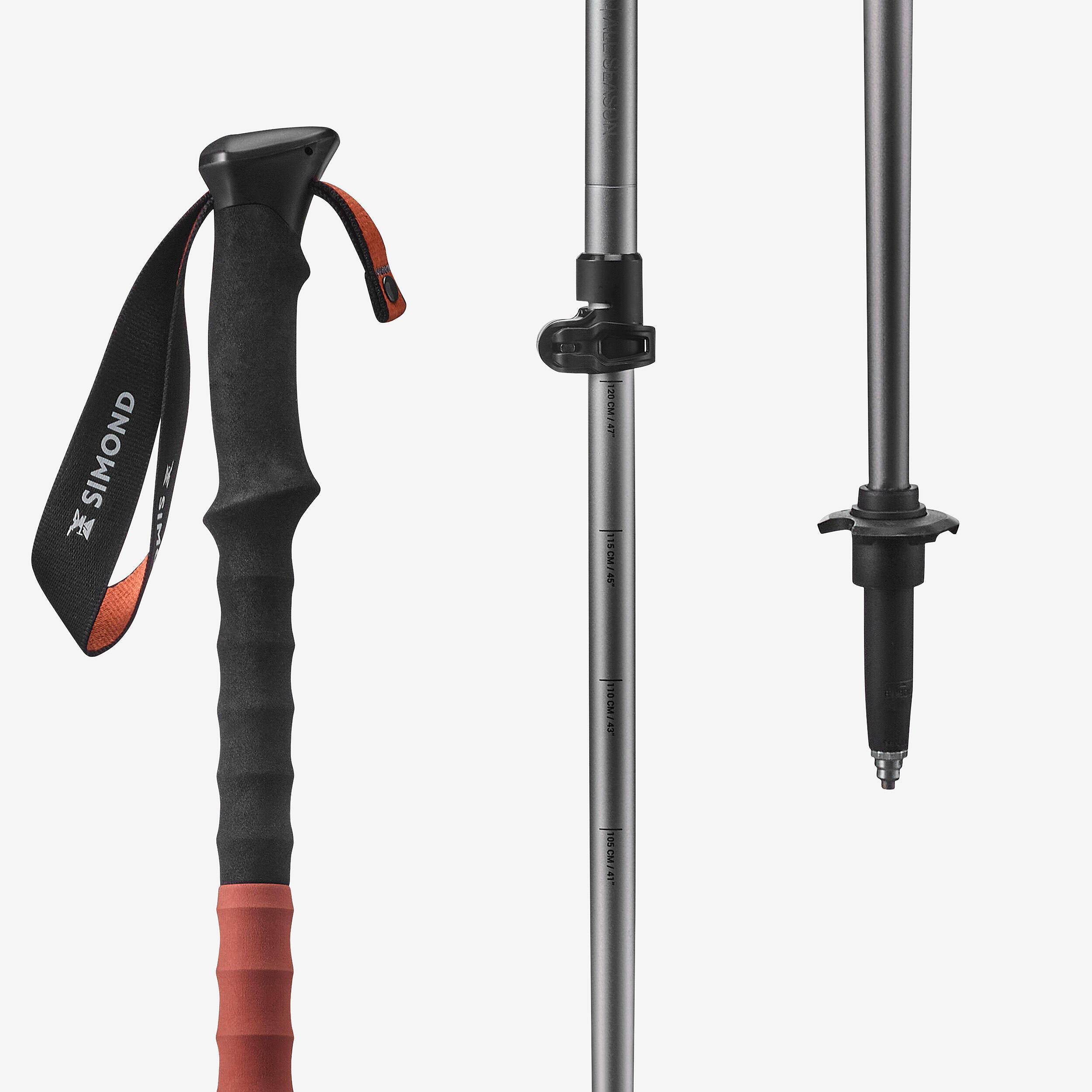 Hiking Trekking Pole Easy Adjust All Season - MT500 Black -  3