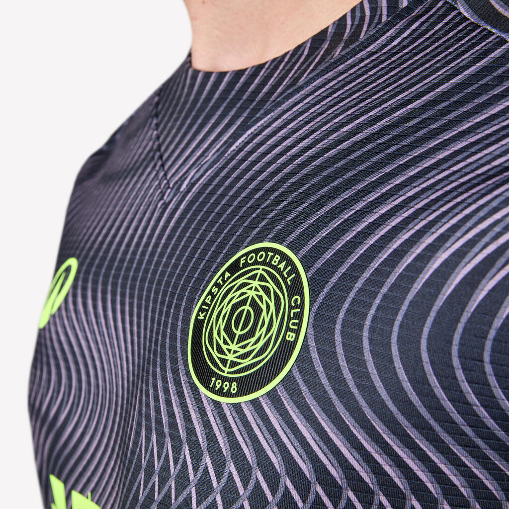 Φανέλα ποδοσφαίρου ενηλίκων Viralto II - Wavy Μαύρο/φωσφοριζέ κίτρινο