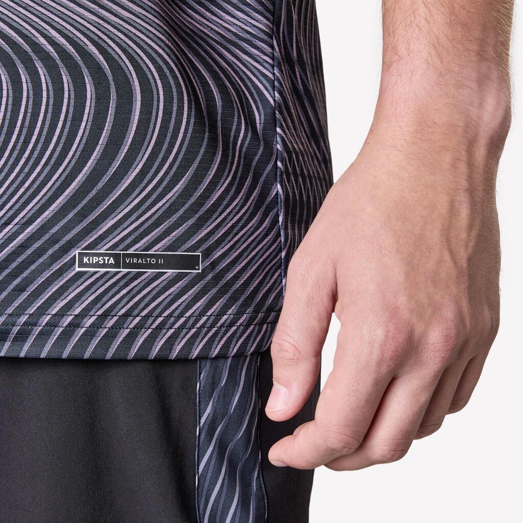 Φανέλα ποδοσφαίρου ενηλίκων Viralto II - Wavy Μαύρο/φωσφοριζέ κίτρινο