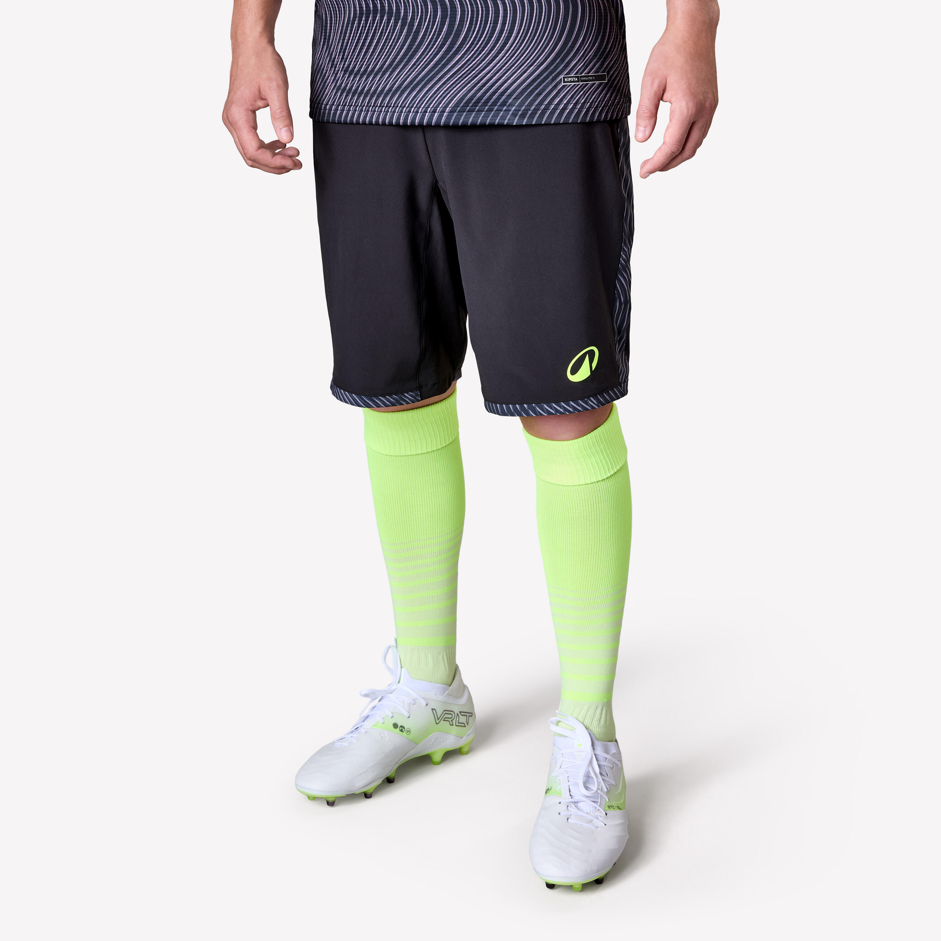 Adult Football Shorts Viralto II - Wavy Black/Grey/Yellow