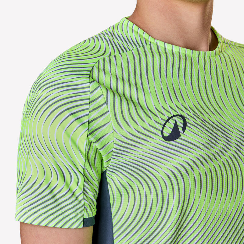 MAILLOT DE FOOTBALL ADULTE MANCHES COURTES VIRALTO WAVE JAUNE, GRIS, NOIR