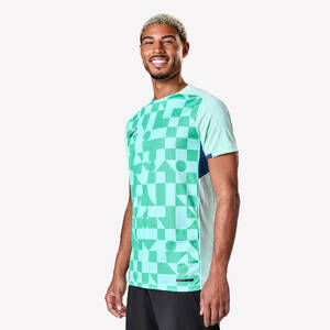 Adult Short-Sleeved Football Shirt Viralto Check - Green/Navy