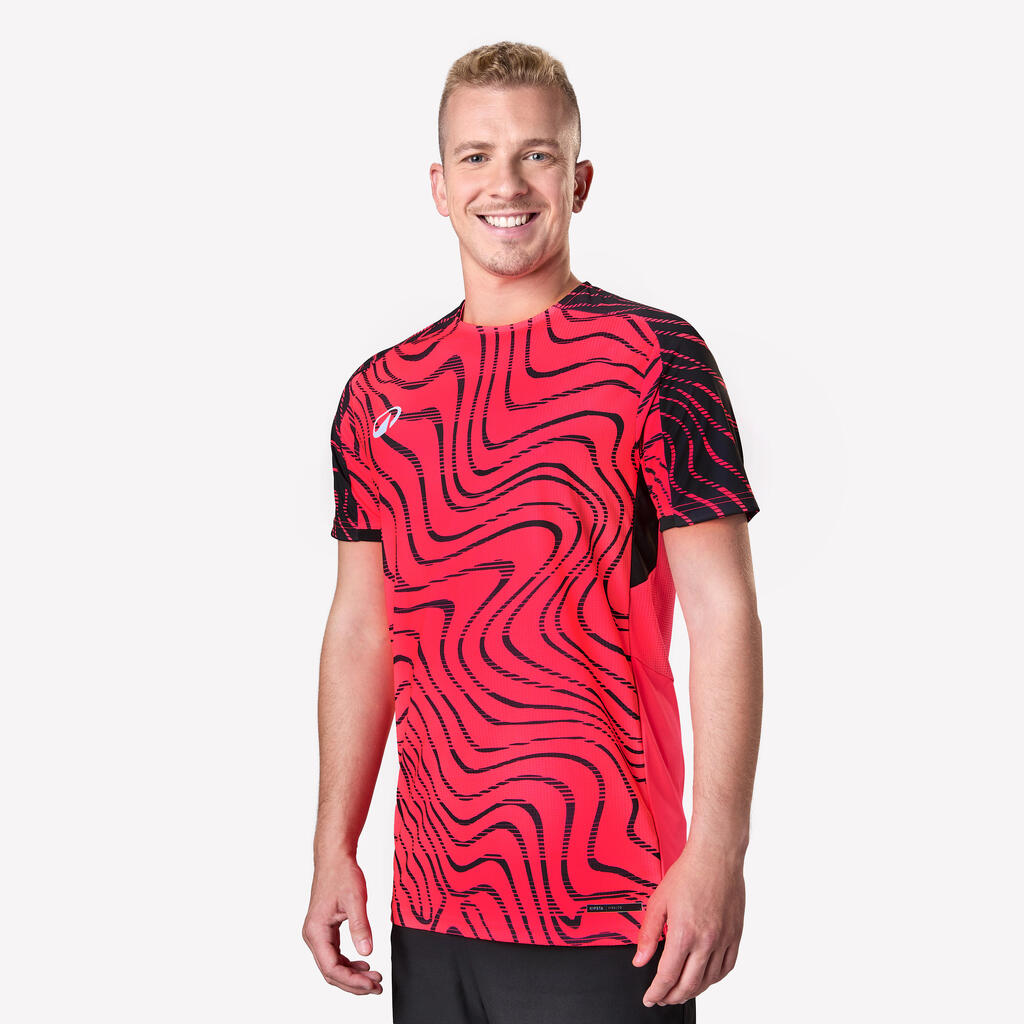 MAILLOT DE FOOTBALL ADULTE MANCHES COURTES VIRALTO TOPO ROSE FLUO & NOIR