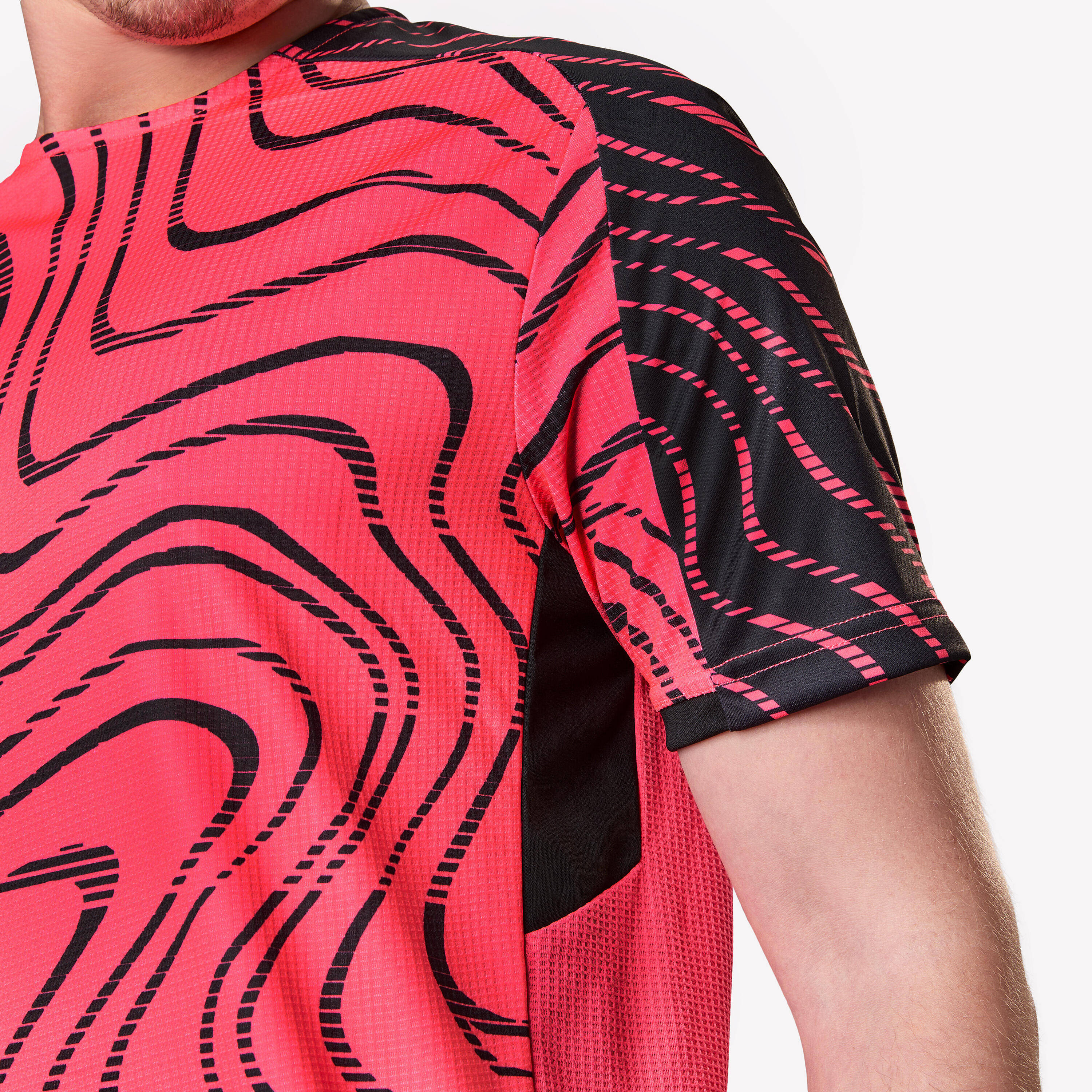 Adult Short-Sleeved Football Shirt Viralto Topo - Neon Pink & Black -  3