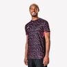 Adult Short-Sleeved Football Shirt Viralto Topo - Black & Neon Pink