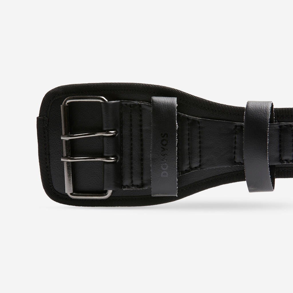 Ceinture lombaire de musculation en cuir résistante, noire
