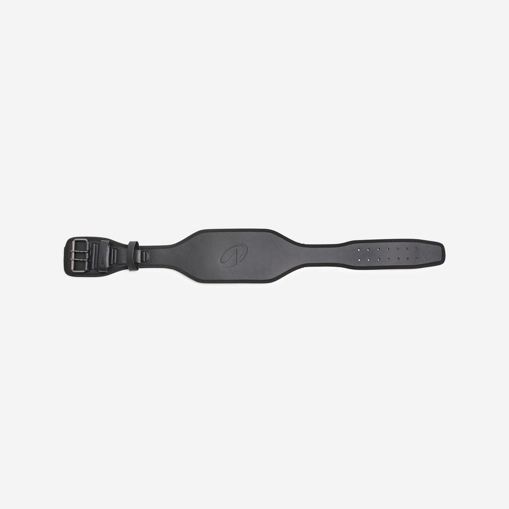 Ceinture lombaire de musculation en cuir résistante, noire