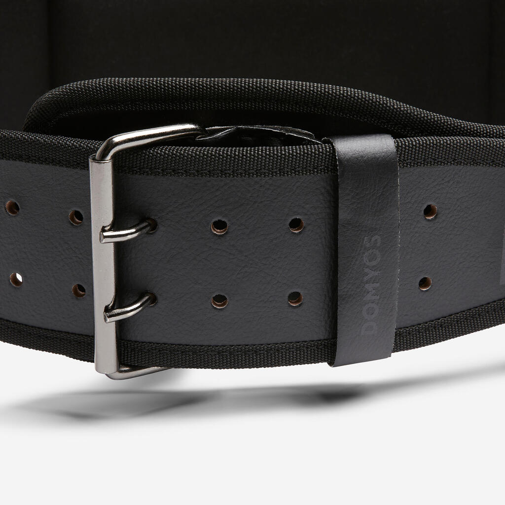 Ceinture lombaire de musculation en cuir résistante, noire