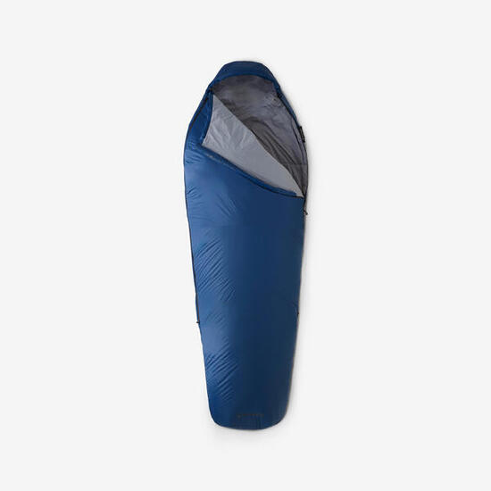 Mumienschlafsack koppelbar kompakt Trekking - MT500 15 °C Kunstfaser blau