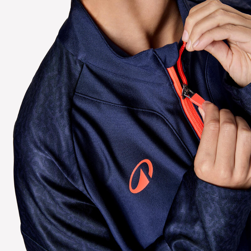 Sweat de football enfant 1/2 zip Viralto JR Roarr Marine et Rouge