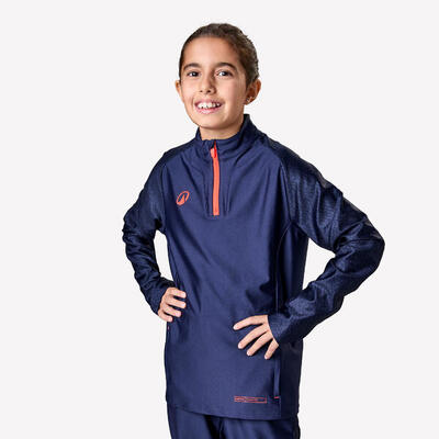 Felpa calcio bambino VIRALTO ROARR 1/2 zip blu-rosso