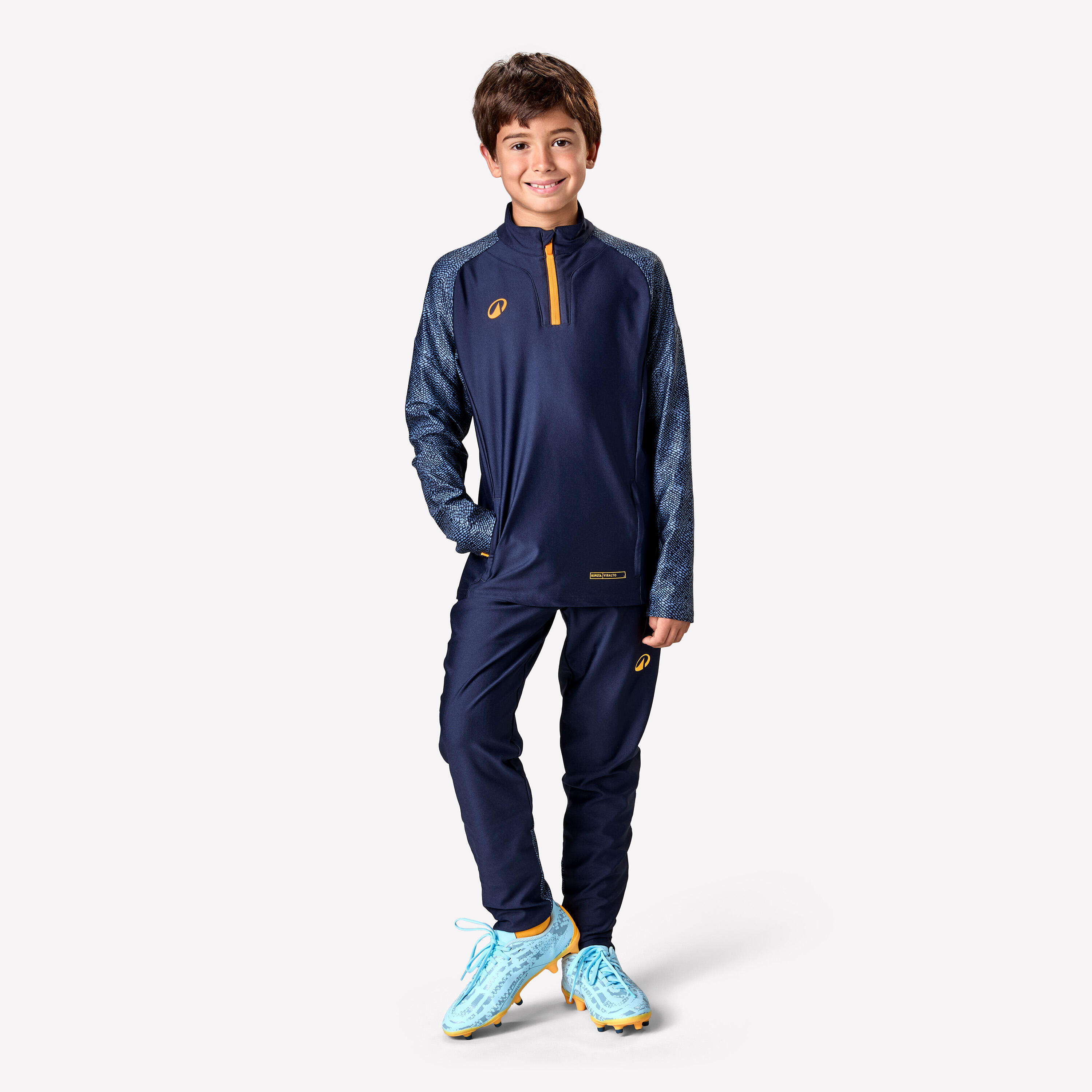 KIPSTA Kids' Football Bottoms Viralto - Navy/Grey