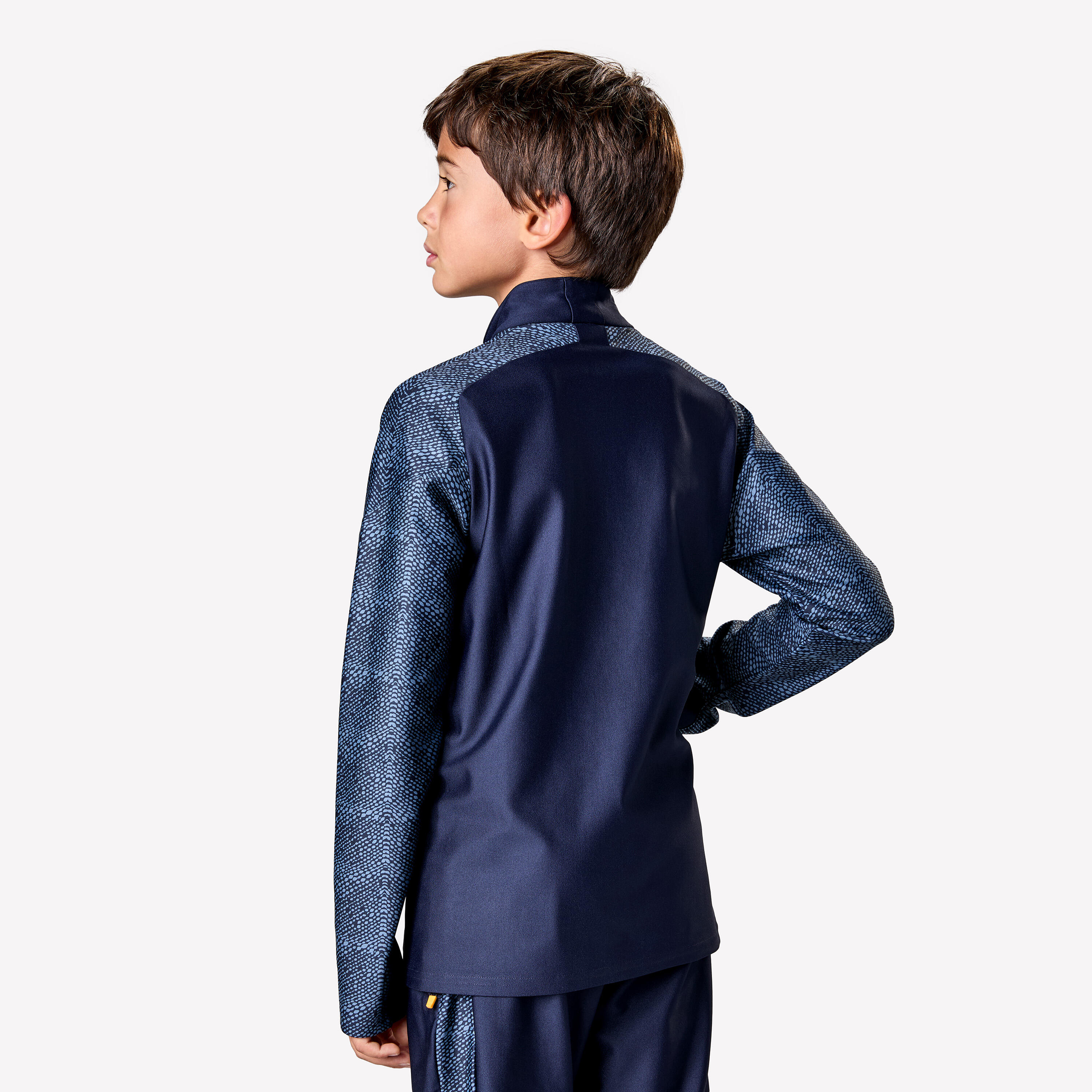 Felpa calcio bambino VIRALTO ROARR 1/2 zip blu-arancione 4/7