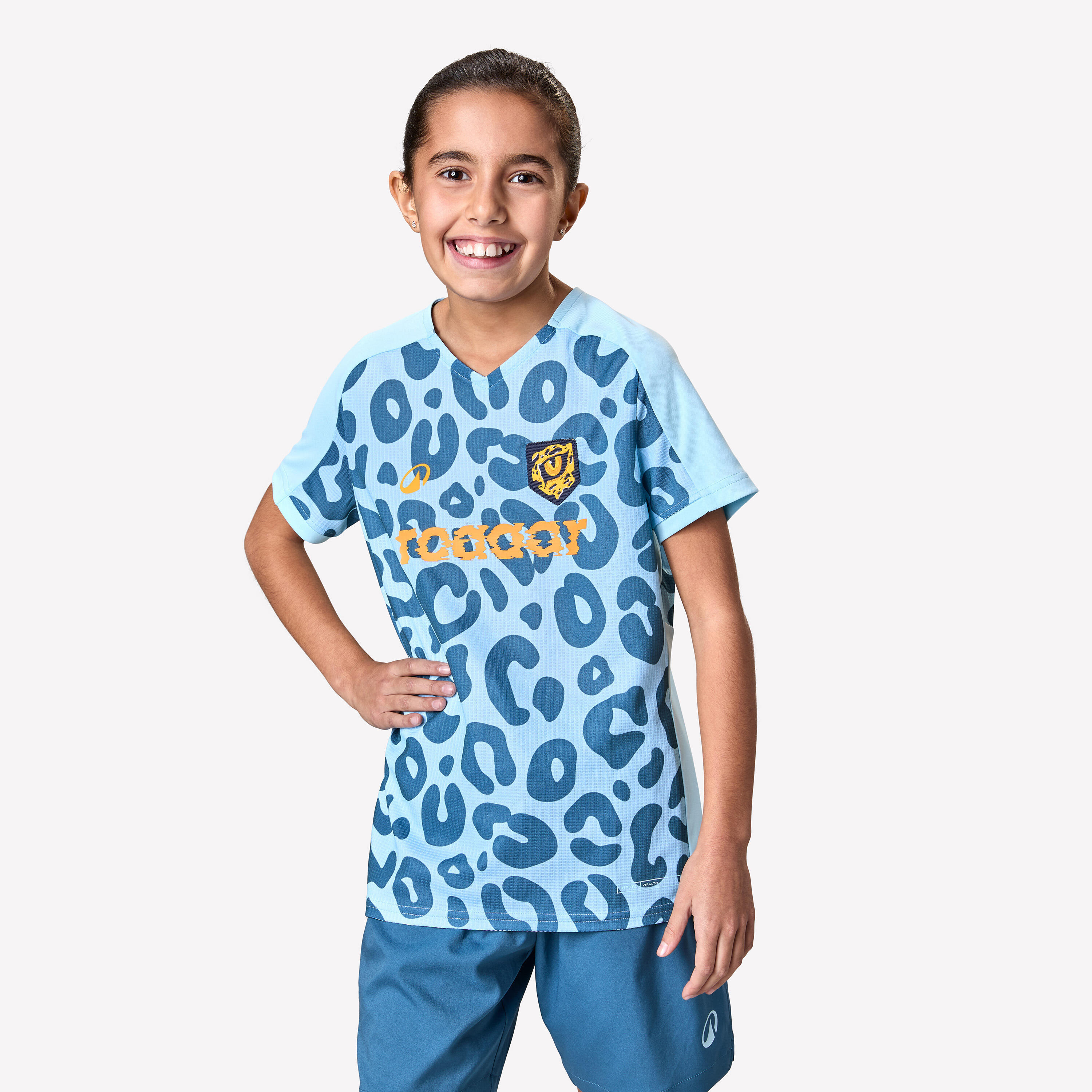 KIPSTA Mädchen Fußball Trikot – Viralto Leopard blau | 03608392171413 KIPSTA Mädchen Fußball Trikot – Viralto Leopard blau | 03608392171413