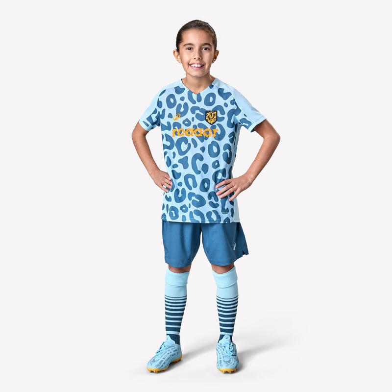 Tricou de fotbal Leopard Fete Albastru.