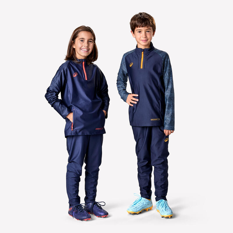 Sweat de football enfant 1/2 zip Viralto JR Roarr Marine et Rouge