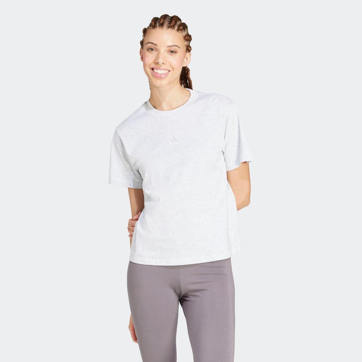 T-shirt de fitness en coton femme, gris
