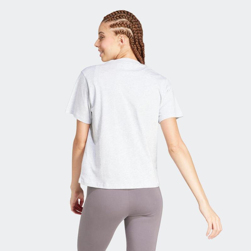 T-shirt de fitness en coton femme, gris