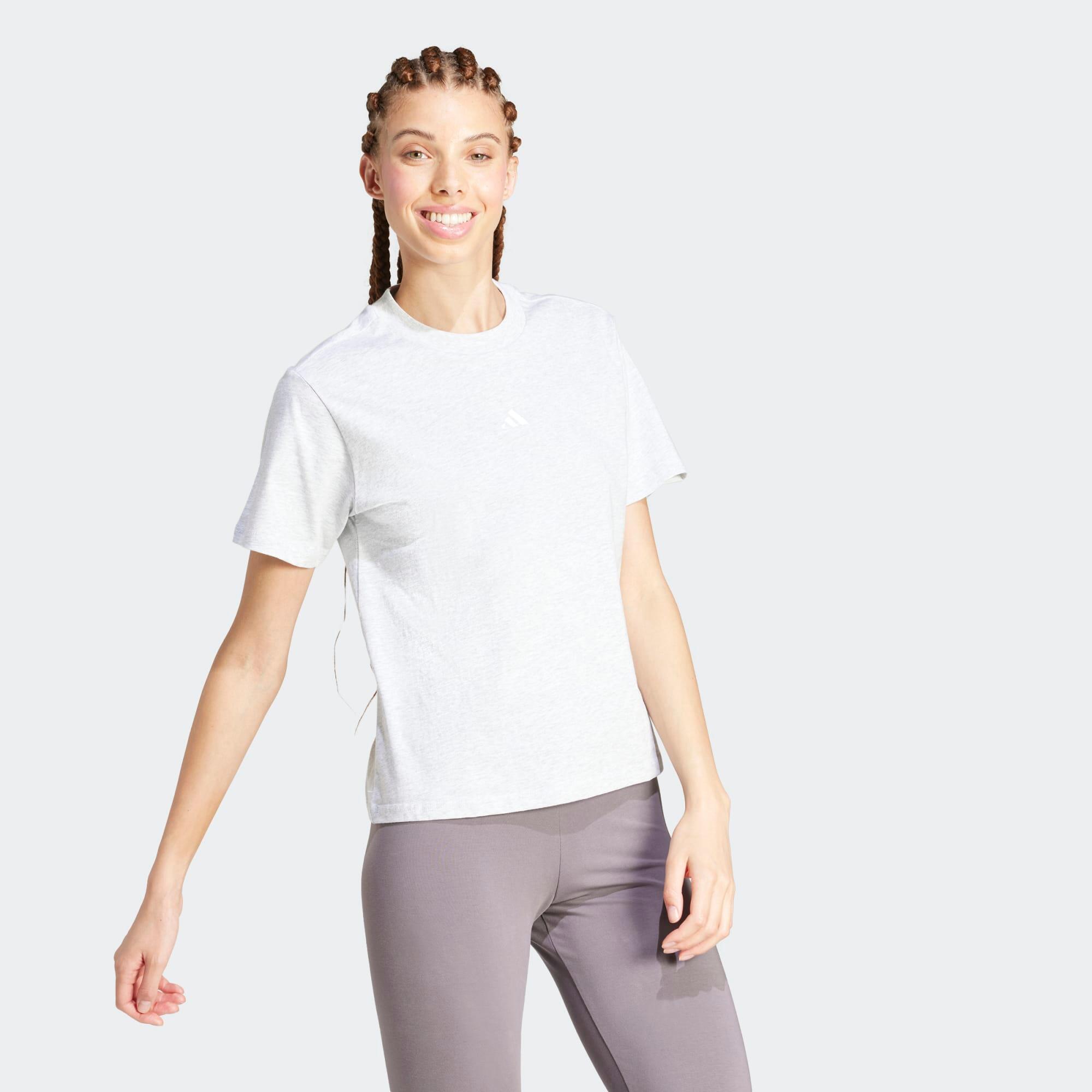 Fitness-T-Shirt aus Baumwolle Damen, grau 3/5