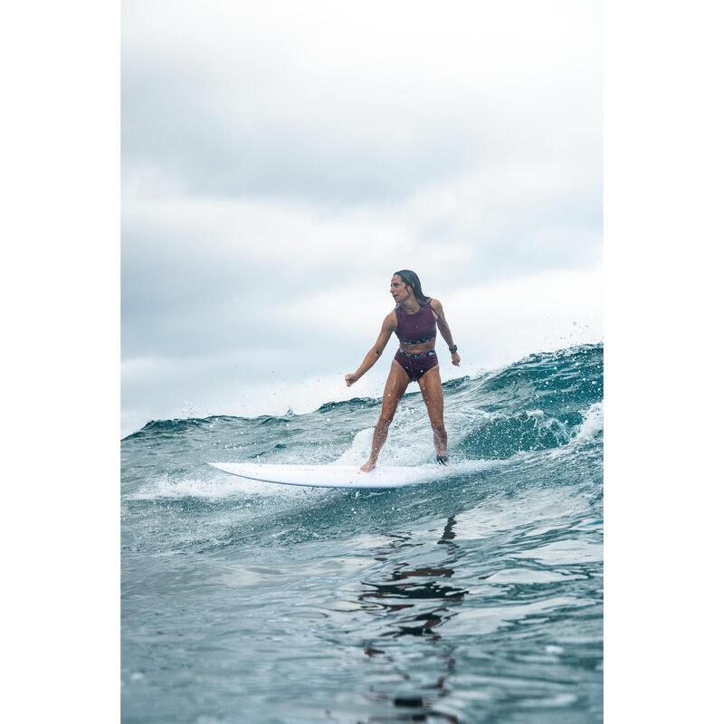 Bas de maillot culotte taille haute surf Femme - Rosa violet